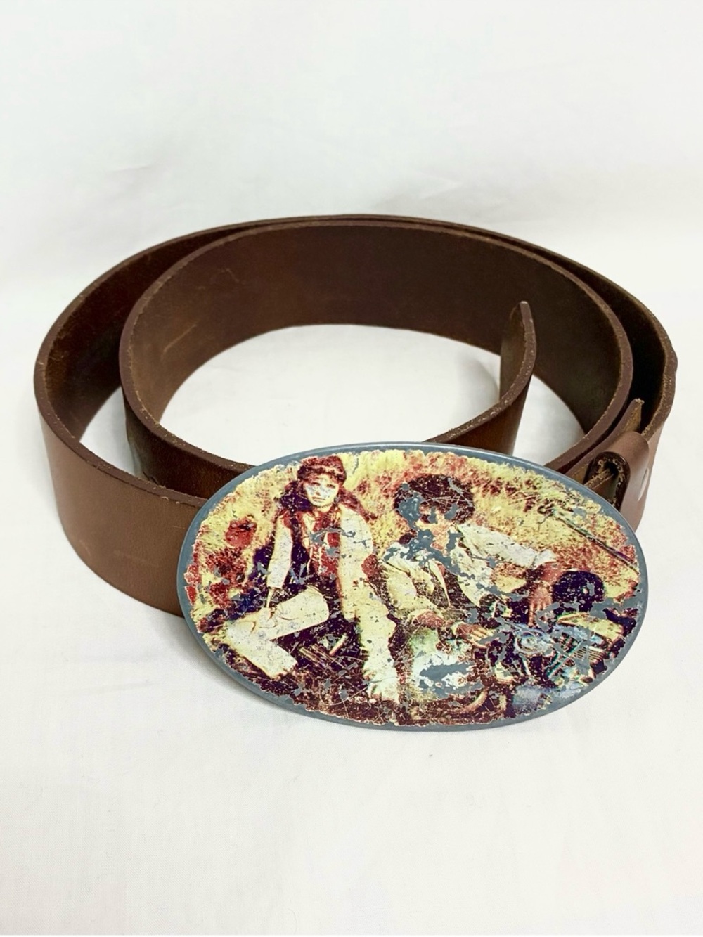Vintage Leather Bohemian Belt Oval Buckle